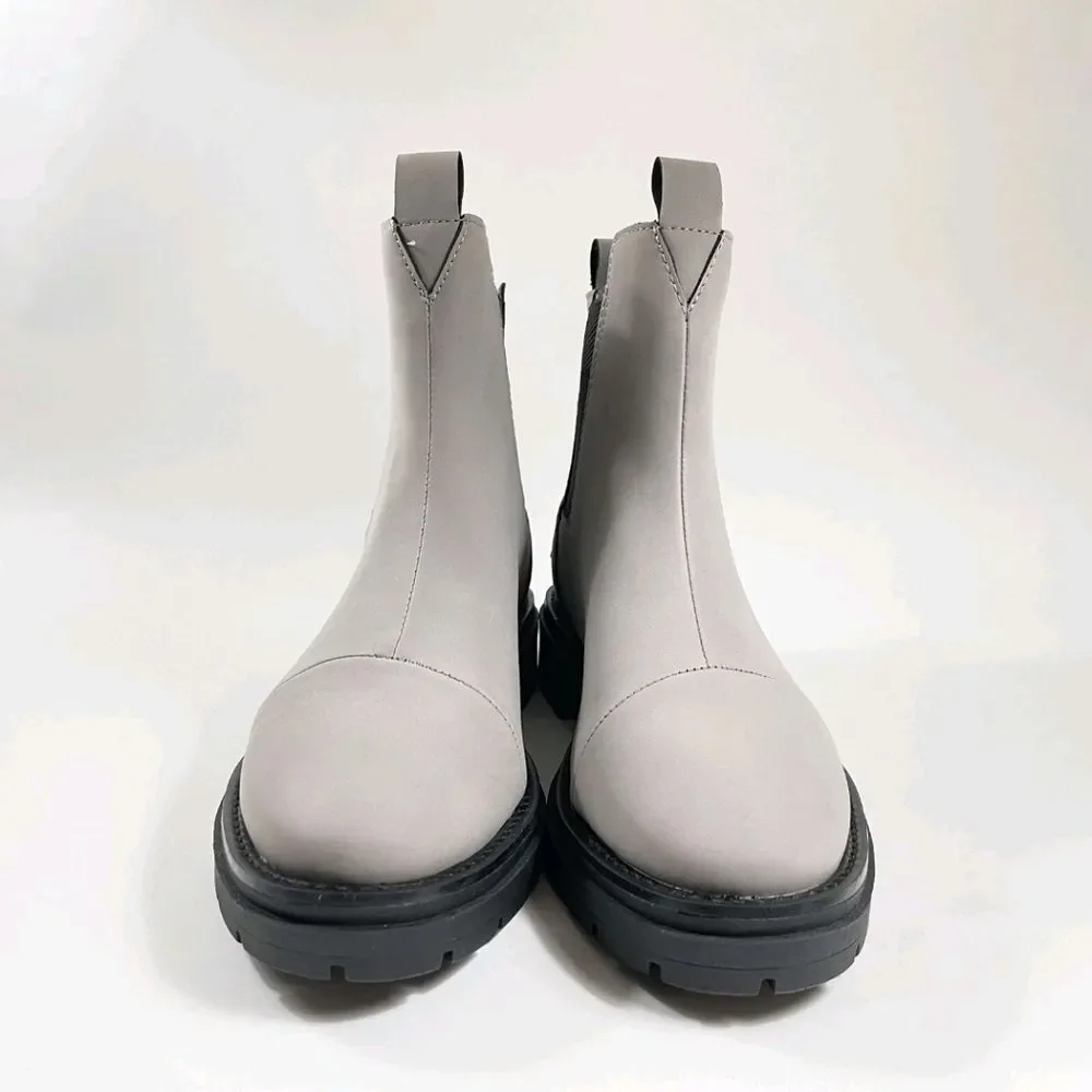 NEW TOMS Cement Skylar Nubuck Chelsea Gray Ankle Boots 6